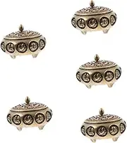 Cabilock Pcs Classical Incense Burner Holder Aroma Burner Container Hand-Carved Embossed Design for Relaxation
