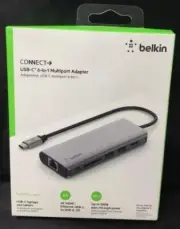 Genuine Belkin CONNECT USB Type-C 6-In-1 Multiport Adapter AVC008BTSGY Brand New