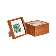 Nicola Spring Acrylic 3D Box Photo Frames with 4" x 4" Mounts - 8" x 8" - Dark Wood - Pack of 5
