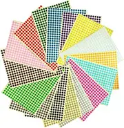 6528 Pcs Coloured Dot Stickers 6 mm Coloured Self Adhesive Circle Dot Labels Round Coding Stickers Labels Glossy Paper Stickers for DIY Crafts Gift Bags Cards Envelope (16 Colors)