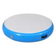 1M Everfit Air Track Mat Round Inflatable Gymnastics Yoga Tumbling Mat Home Gym Equipment Outdoor Fitness Anti-slip Wear-resistant Blue and White Professional Equipment