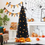 Costway180 CM Black Artificial Halloween Christmas Tree with Foldable Metal Stand