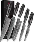 XINZUO 5PC Kitchen Knife Set Damascus Steel High Carbon Steel Chef Knife Slicing