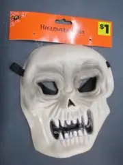 Halloween Face Mask Skeleton Kid Size Child Ages 4-6+ NEW Rubber 8 inches