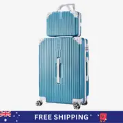 2 Pcs Standard Cabin Carry-On Luggage Suitcase Set Hardcase Lightweight Sky Blue