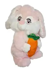 Kellytoy Bunny Rabbit Plush Carrot Pink Stuffed Animal Toy Easter 11" 2014 NEW