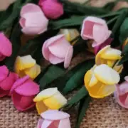 Tulip Flower Mulberry Paper Flower 10 mm. Scrap booking Flower Crafts Handmade