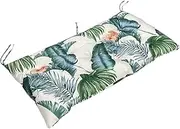 Garden Bench Cushion Waterproof Outdoor Furniture Cushions 3 Seater UV Resistant Swing Chair Cushion Replacement with Ties Soft Bench Seat for Patio Lawn Lounger 59x20x3.2