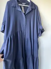 AUTOGRAPH Women’s Navy Shirt DRESS Plus Size 24 BRAND NEW RRP $129.99 Pockets