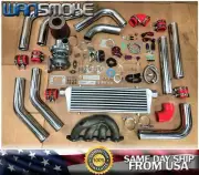 Red Lancer Evo 8/DSM Eclipse 1G 2G 4G63 T3T4 .63 Turbo Kit Manifold Intercooler (for: Mitsubishi)