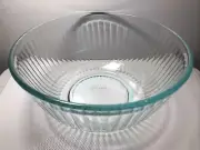 Pyrex 7403-S Clear Aqua Tint Ribbed 10 Cup Mixing Bowl USA 2.5L