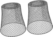 TINEASUR 2pcs Wastebasket Nursery Cover Storage Rack Home Storage Baskets Trashcans Storage Shelves Garbage Cans Outdoor Garbage Pail Trash Bin Multifunctional Laundry Hamper Iron Black