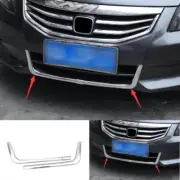 ABS Chrome Front Lower Mesh Grille Grill Strip Trim For 2011-2013 Honda Accord (for: Honda)