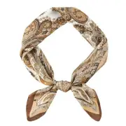Menâ€™s Vintage Silk Scarf Tiny Medallion Neckerchief Geometry Print