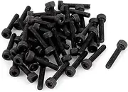 uxcell M3x16mm 12.9 Alloy Steel Screw Cap Point Hex Socket Screws Bolts Black 50Pcs
