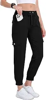 [MoFiz] Womens Hiking Pants Lightweight Adjustable Cargo Pants with Pockets Petite Drawstring Cargo Jogger Pants for Women