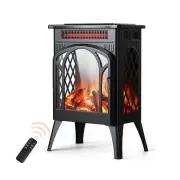 Rintuf Small Electric Fireplace Heater, 1500W Infrared Fireplace Stove with 3...
