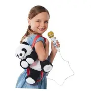 Portable Karaoke Machine for Kids, Plush Toy Backpack with Microphone - Panda