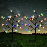 2Pcs Solar LED Flower Tree RGB Light Garden Yard Party Outdoor Flower Tree Decoration Lamp