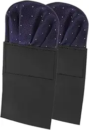 [WRITWAA] Formal Suit Pocket Square Men Suit Handkerchief Suit Handkerchief for Men Pre-folded Suit Handkerchief Round Pocket Square Suit Pre-folded Pocket Square Navy Polyester