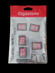 Gigastone 32GB SD Card 5-Pack, Memory Card for Cameras Full HD Video SDHC