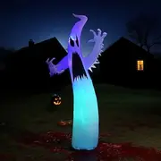 1 Pc Halloween 3.6M 12 Foot Inflatable Sparkling Flame Phantom Air Model Outdoor Courtyard Lawn Garden Party Halloween Horror and Weird Decorative Light