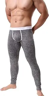 [KAMUON] Men’s Low Rise Pouch Underwear Pants Long Johns Thermal Bottoms Leggings