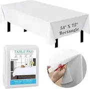 Table Protector Pad with Flannel Backing, Heavy-Duty Vinyl Table Padding Under Tablecloth, Waterproof, Heat Resistant, 137 x 183cm Rectangle