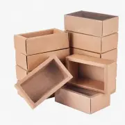 PartyPeek Kraft Boxes: 12-Pack 7x5x1.5 Inch Brown Rectangle with PVC Window for