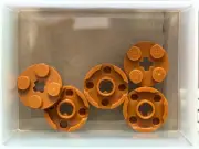 LEGO Parts - Dark Orange Plate, Round 2 x 2 with Axle Hole - No 4032 - QTY 5