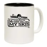 Power Monkeez My Biggest Fear My Wife Sell Skis Skiing Mug Cup