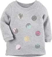 [Carter's] Baby Girls' Multi Dot Sweatshirt Gray 4
