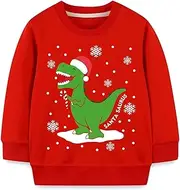 [Mrocioa] Toddler Boy Girl Sweatshirt Ugly Christmas Style Santa Sweater Baby Kids Dinosaur Xmas Pullover