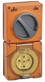 Clipsal 56-SERIES SWITCHED SOCKET 500V 5-Pins Less Enclosure ORANGE- 20A Or 32A