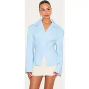 Petite Sky Blue Fitted Blazer, Sky Blue