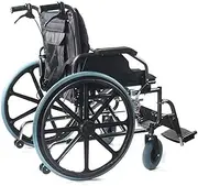 Widened Foldable Wheelchair, Oversized Self-propelled Wheelchair with Storage Bag Anti-Tipping Device Thick Carbon Steel Frame Trolley (Size : Seat Width 51)