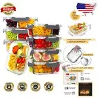 8 Pack BPA-Free Glass Meal Prep Containers with Airtight 3-Compartment Design