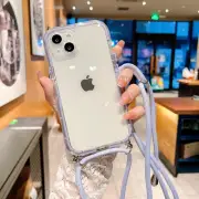 Crossbody Lanyard For iPhone 15 14 Pro Max 13 12 11 XR X 7 Plus Clear Cover Case