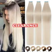 CLEARANCE Tape In Hair Extensions Full Head Skin Weft Remy Human Hair 150G 60PCS