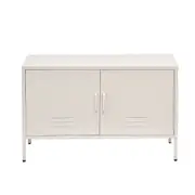 Buffet Sideboard Locker Metal Storage Cabinet - White