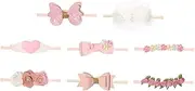 GARIOUANS 8Pcs Bow Headbands for Newborns No Trace Hair Accessories with Flower Design Soft and Comfortable Elastic Hairbands for present for Special Occasions