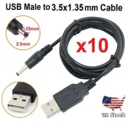 x10 50CM USB Male to 3.5*1.35mm DC 5V 3.3mm diameter Charging Cable Adapter Cord