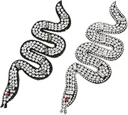 jojofuny 2Pcs Beaded Snake Patch Decorative Sewing Appliques for Clothing Bags and Accessories Durable Fade Resistant Design for DIY Projects Unique Crafting Embellishments