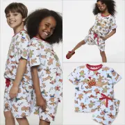 Peter Alexander Kids Christmas Gingerbread Short & Tee Pj Set Size 14 NWT