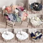 Marble Pattern Round Table Cover Cloth Protector Tablecloth Waterproof Kitchen