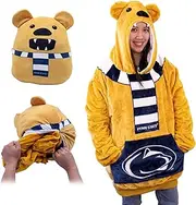 Plushible Wearable Blanket Hoodie Oversized Sweatshirt Pocket Cozy Gifts for Women Men Girls Boys Penn State Snugible Pillow, Brown