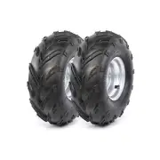 2pc 16x8- 7" inch Wheels Tyre and Rim 4 Stud for ATV Quad Go Kart Drift Trike