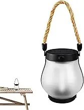 Solar Flame Lights - Flickering LED Garden Lantern | Solar Powered Outdoor Light with Rope Handle | Decorative Wall Hanging Torch for Yard Patio | Rechargeable Camping Lamp for Backyard and Pathway