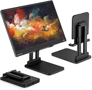 Pepper Jobs SSS-T6 (Solid Sturdy Stand) 2021 Foldable Extendable & Adjustable Stand for tablet / portable monitor / laptop. Dual-Pole Support. Ideal to hold 12 to 17 inch larger size devices (Black)