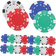 40pcs Poker Chips Poker Cards Round Poker Chip Bingo Games Chip Game Chips Gambling Tokens Poker Tokens Counting Money Tokens Counting Chips Creative Plastic Tokens Game Tokens Abs Abaodam